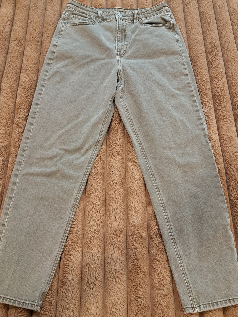 American Eagle Green/Gray Denim Stretch Mom Jeans Size 8